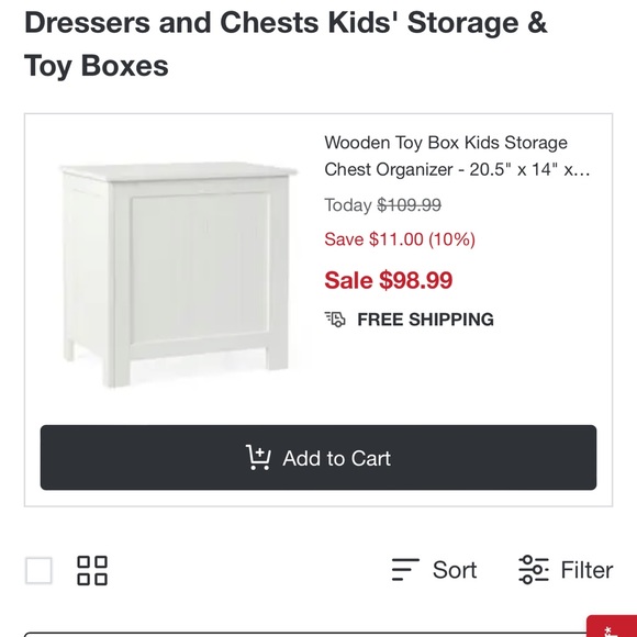 White wood chest toy box or storage box like new